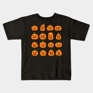 Funny Pumpkin face halloween costume family Kids T-Shirt